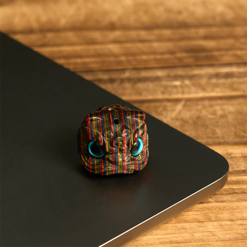 FREE Today: Luck and Auspiciousness 2Pcs Mini Rainbow Eucalyptus Dancing Lion Carved Decoration