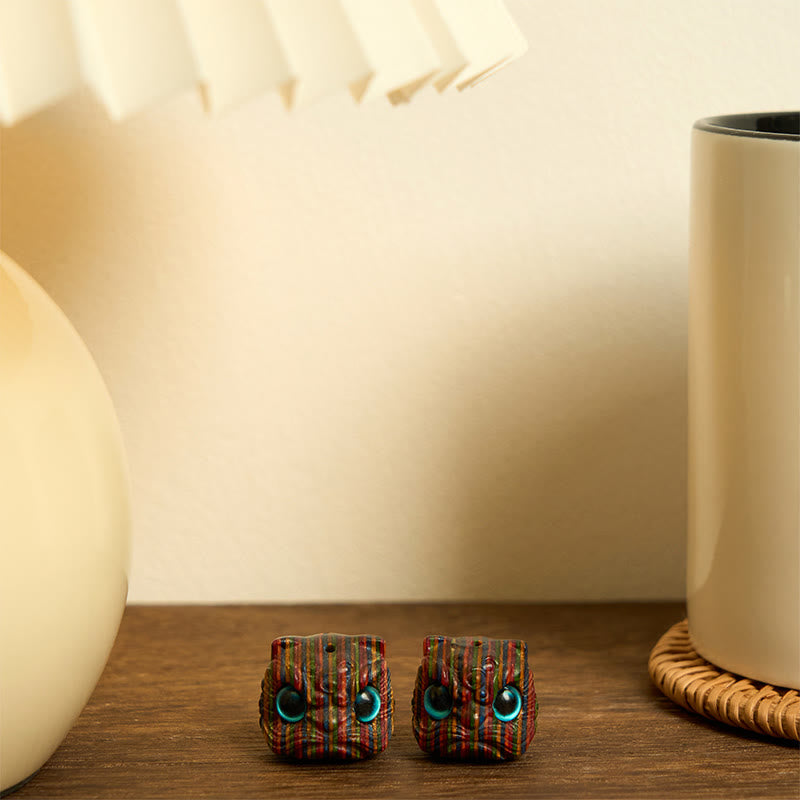 FREE Today: Luck and Auspiciousness 2Pcs Mini Rainbow Eucalyptus Dancing Lion Carved Decoration