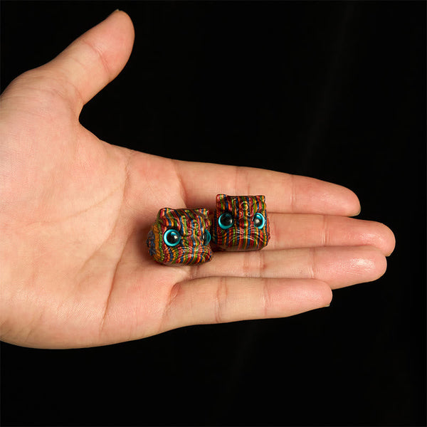 FREE Today: Luck and Auspiciousness 2Pcs Mini Rainbow Eucalyptus Dancing Lion Carved Decoration