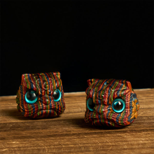 FREE Today: Luck and Auspiciousness 2Pcs Mini Rainbow Eucalyptus Dancing Lion Carved Decoration