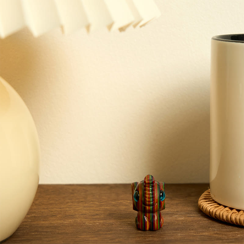 FREE Today: Reduce Stress and Strength 2Pcs Mini Rainbow Eucalyptus Elephant Carved Decoration