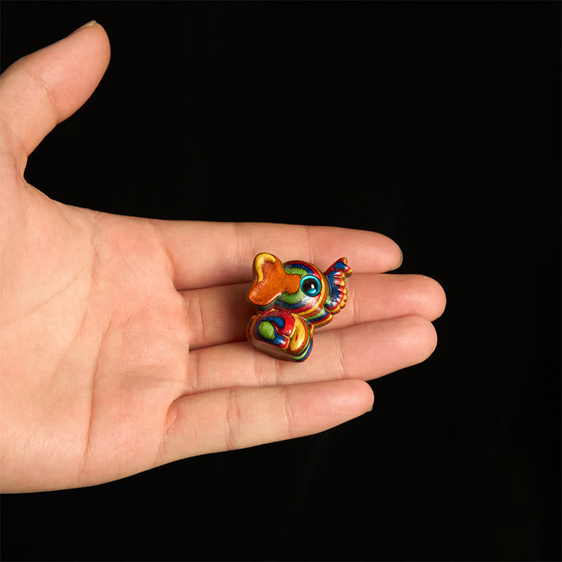 FREE Today: Reduce Stress and Strength 2Pcs Mini Rainbow Eucalyptus Elephant Carved Decoration