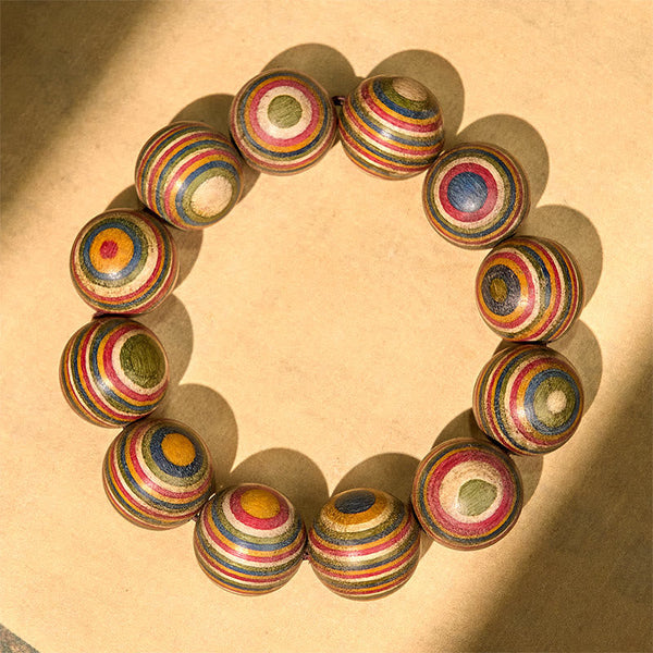 Buddha Stones Colorful Rainbow Eucalyptus Balance Bracelet