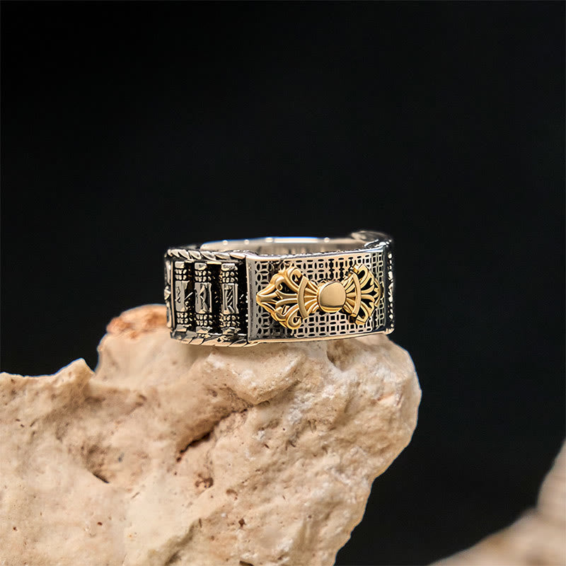 FREE Today: Wealth and Wisdom Vintage Prayer Wheel Om Mani Padme Hum Copper Adjustable Ring