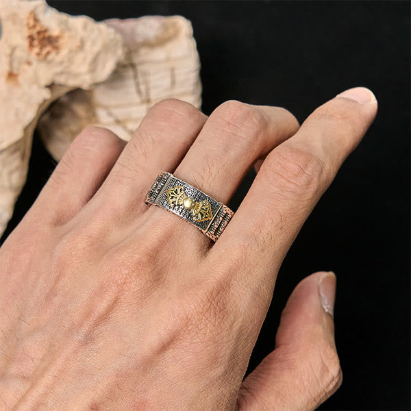 FREE Today: Wealth and Wisdom Vintage Prayer Wheel Om Mani Padme Hum Copper Adjustable Ring