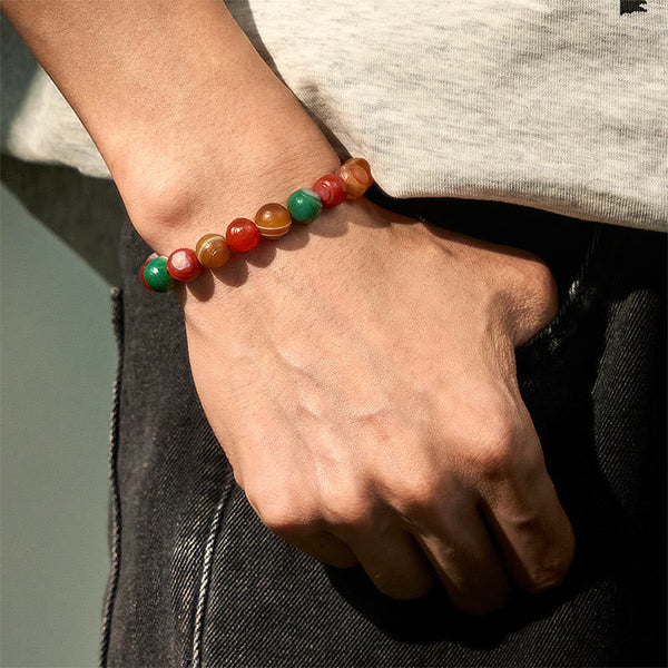 Buddha Stones Natural Alashan Agate Confidence Bracelet