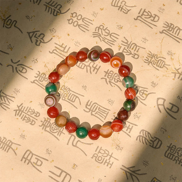 Buddha Stones Natural Alashan Agate Confidence Bracelet