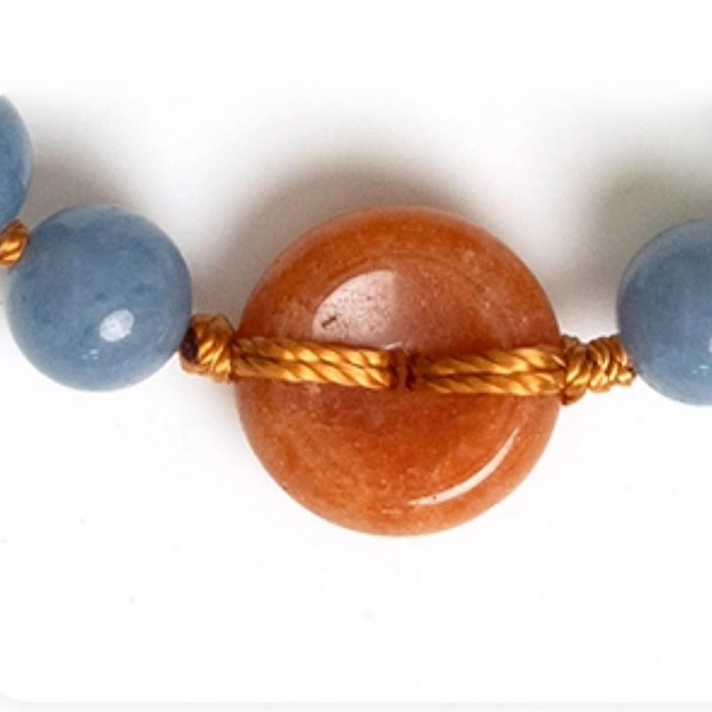 Buddha Stones Colored Aventurine Peace Buckle Cure Bracelet