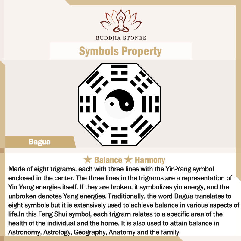 Buddha Stones Bagua mantra Symbol Copper Plated Silver Wealth Bracelet Bangle