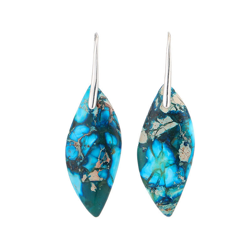 FREE Today: Anti-Stress and Happiness Natural Emperor Stone Water Drop Leaf Shape Earrings