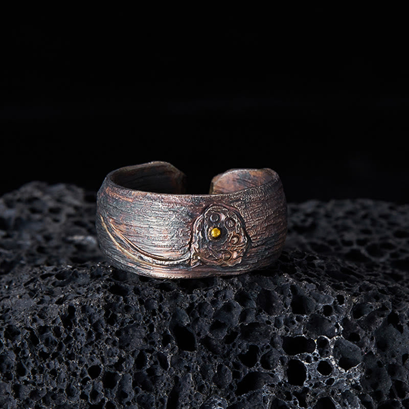 Buddha Stones 999 Sterling Silver Lotus Balance Ring