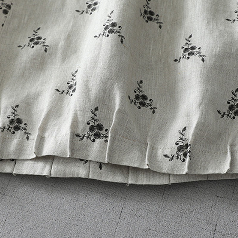 Buddha Stones Polka Dot Floral Pattern Pattern Women's Cotton Linen Harem Pants With Pockets