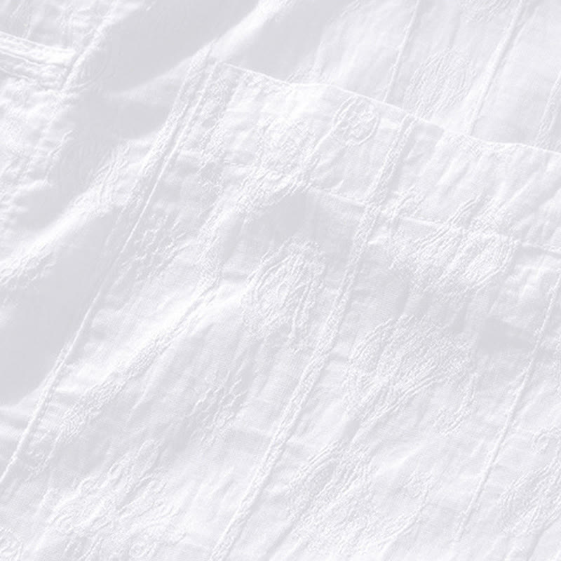 Buddha Stones Summer Short Sleeve Buttons Men's Shirt With Two Pockets