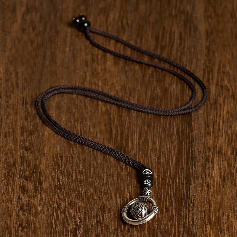 FREE Today: Wealth Wisdom Om Mani Padme Hum Copper Plated Silver Rotating Necklace Pendant