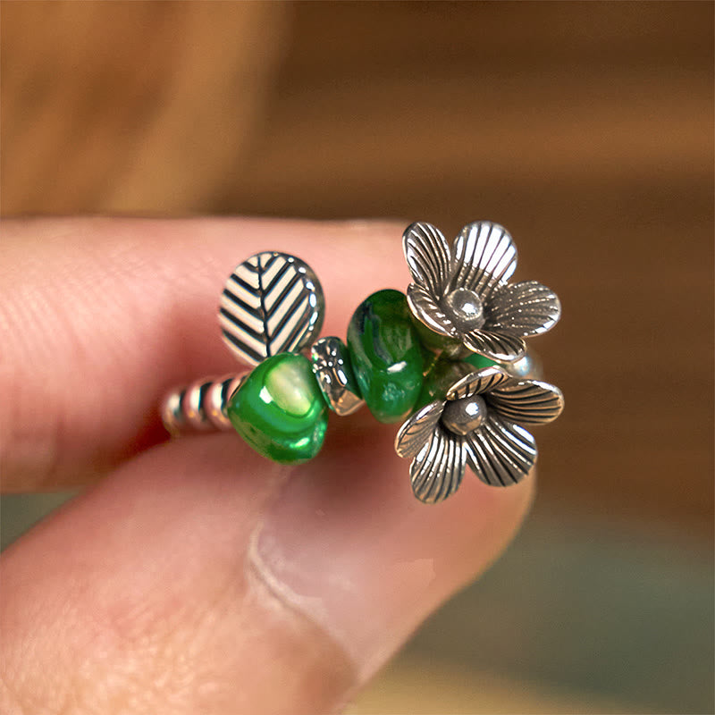 FREE Today: Luck and Balance Flower Pattern Copper Alloy Elastic Rope Ring