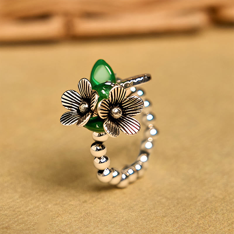 FREE Today: Luck and Balance Flower Pattern Copper Alloy Elastic Rope Ring