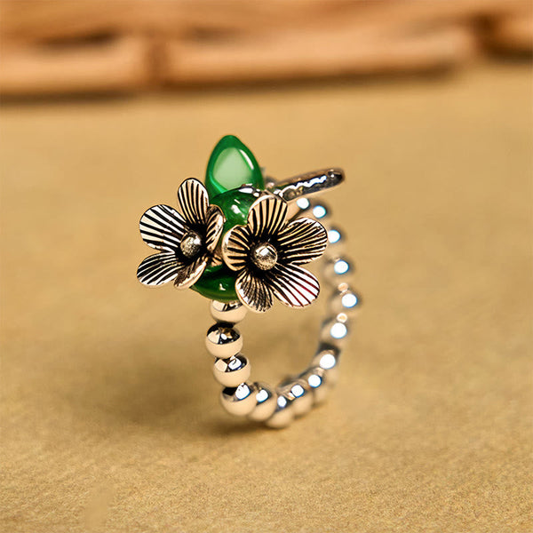 FREE Today: Luck and Balance Flower Pattern Copper Alloy Elastic Rope Ring