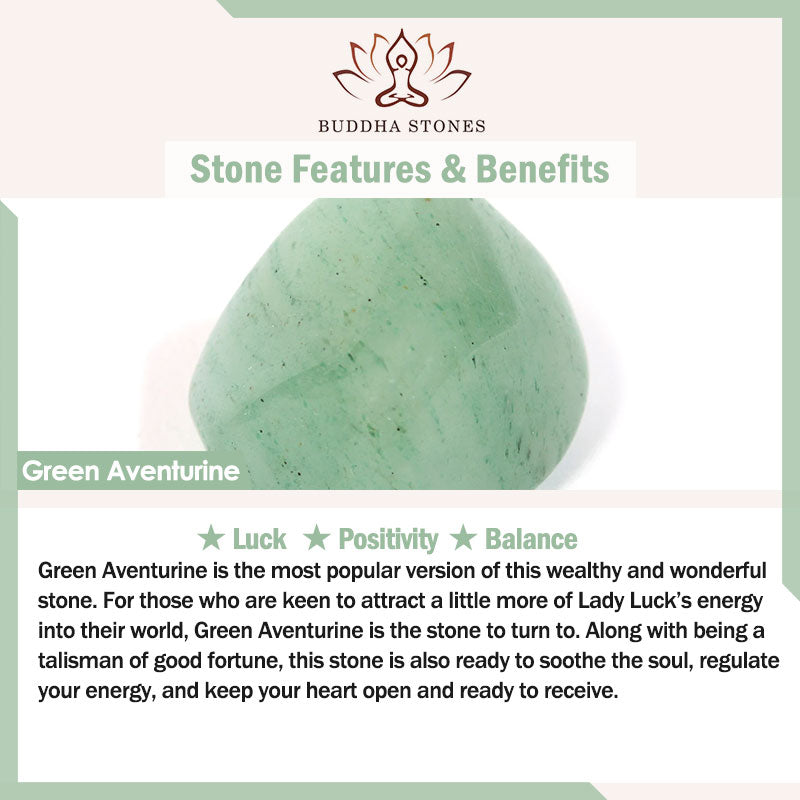 Buddha Stones Colored Aventurine Peace Buckle Cure Bracelet