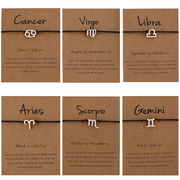 Stellar Bond Zodiac Rope Bracelet – Adjustable Couple Edition