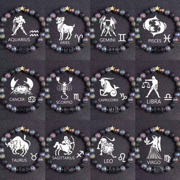 Zodiac Terra Natural Stone Bracelet – 12 Constellation Edition