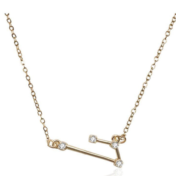 Starluxe Zodiac Crystal Charm Bracelet – 12 Constellation Edition (Gold-Tone Chain)