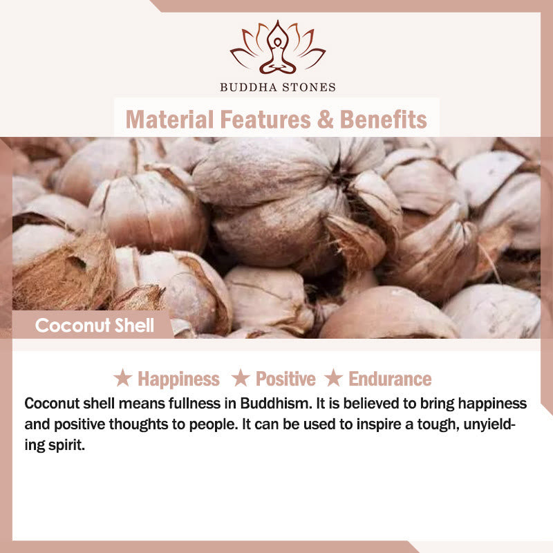 FREE Today: Happiness Wisdom Tibetan Bodhi Seed Dzi Bead Coconut Shell Bracelet