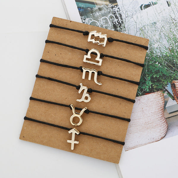 Stellar Bond Zodiac Rope Bracelet – Adjustable Couple Edition