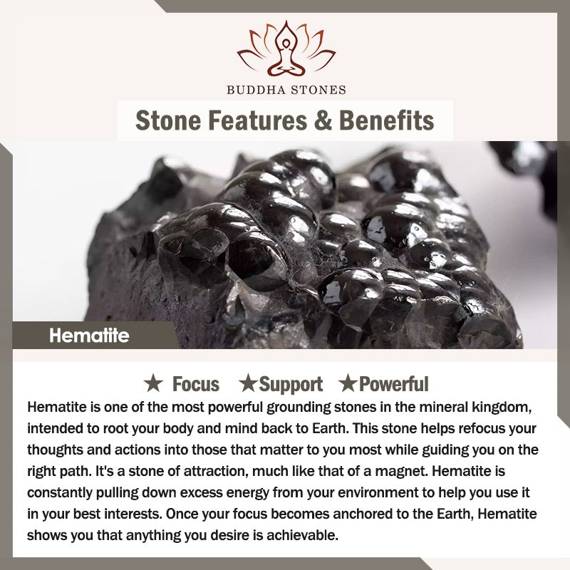 Buddha Stones Various Stones Hematite Turquoise Emperor Stone Powerful Support Bracelet