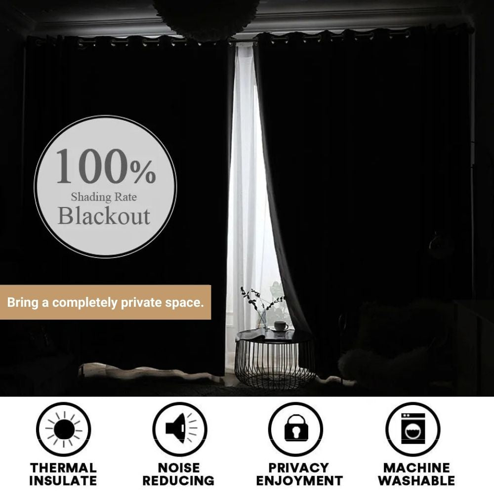 Lynn LuxuraTherm 100% Blackout Linen Curtains